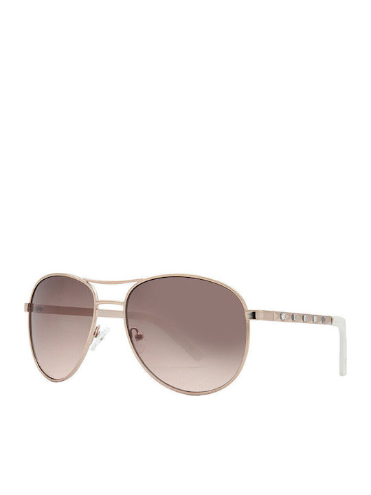Guess Guess Damen Sonnenbrille mit Gold Metallrahmen und Rosa Verlaufsfarbe Gläser