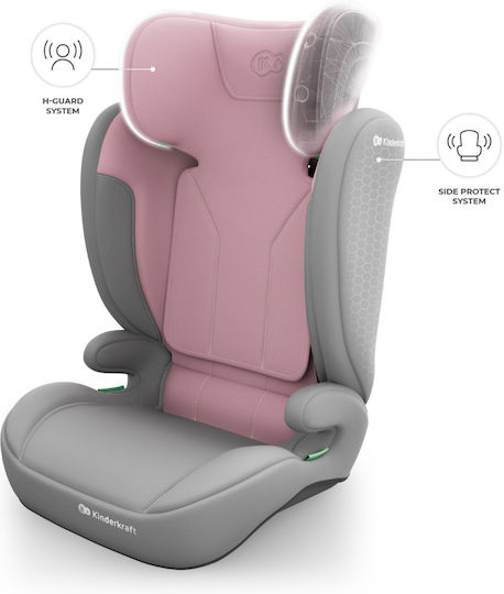 Kinderkraft I-Spark 2 Plus Столче за кола с висока облегалка i-Размер Розов