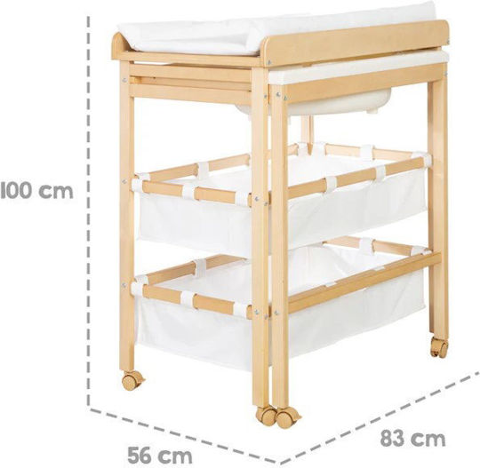 Polihome Baby Bath And Changing Table For Baby Carl White