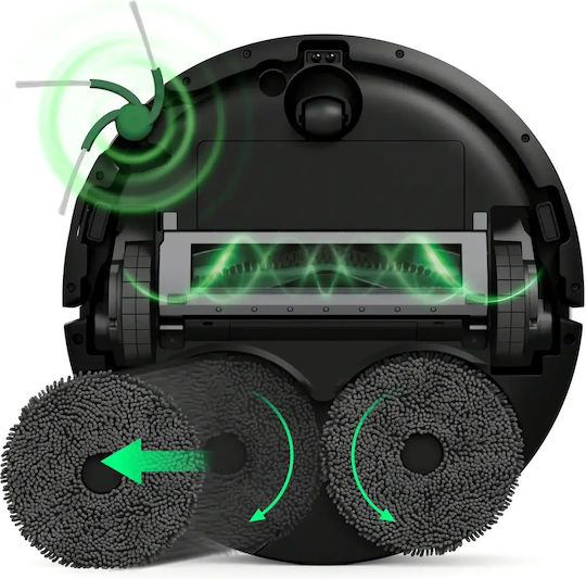 iRobot Roomba Plus 415 Combo + Stație AutoWash Aspirator Robot cu Cartografiere Laser și Putere de Aspirație 20000Pa Neagră