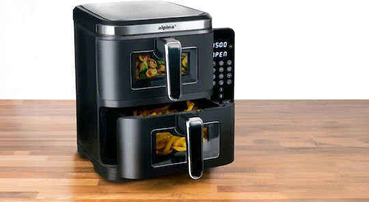 Alpina Air Fryer with Double Removable Container 11l Black