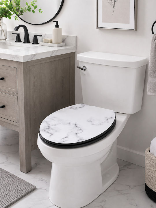 Eurocasa Wooden Toilet Seat 43.5-47x37.5cm White Eurocasa Wooden Toilet Seat 43.5-47x37.5cm White