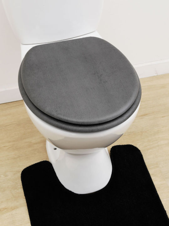Eurocasa Wooden Toilet Seat 43x36cm Grey Eurocasa Wooden Toilet Seat 43x36cm Grey