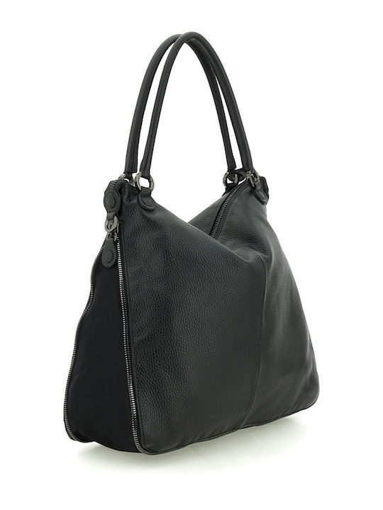 G14 Edgy Large Leather Women's Shoulder / Crossbody Bag Black