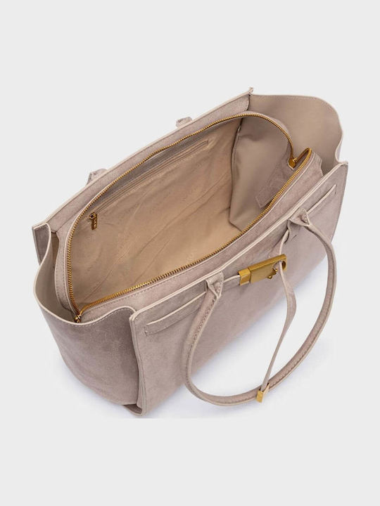Monique Women's Suede Shopper Bag Taupe