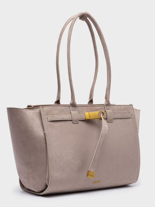Monique Women's Suede Shopper Bag Taupe