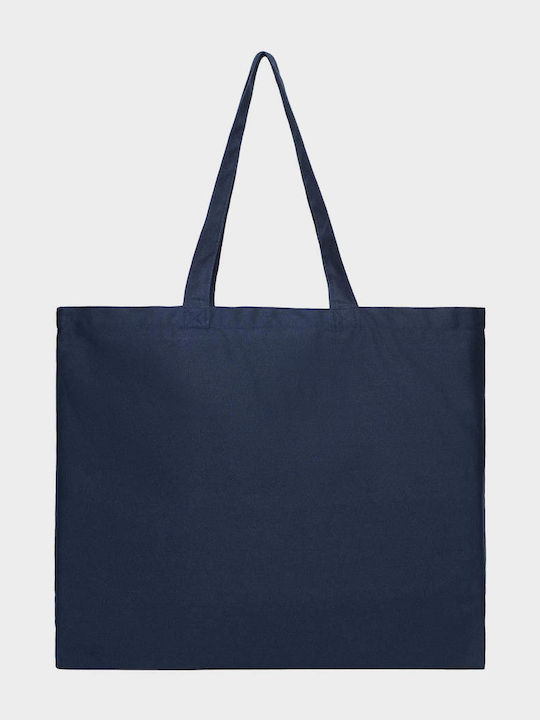 Damen Stoff Tote Handtasche Marineblau