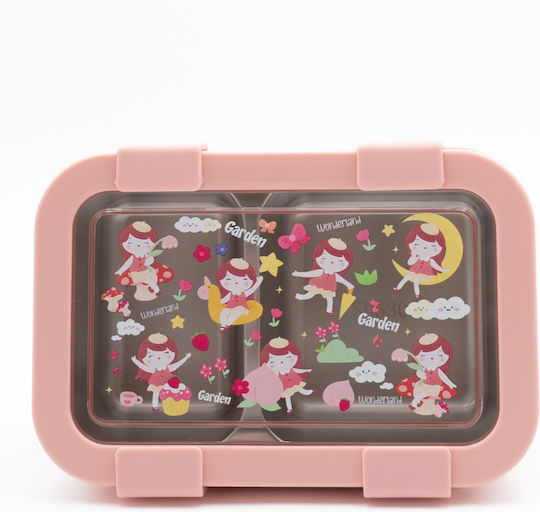 Sidirela Happy Garden Recipient De Mâncare Pentru Copii Din Inox 0.8lt Roz