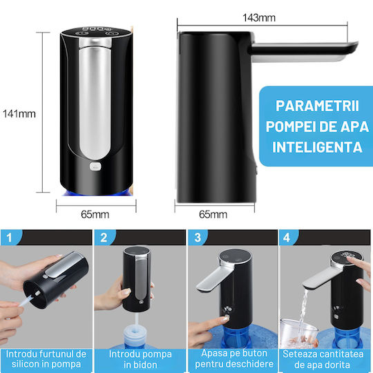 Inco Inco Wasserpumpe für Küche mit Batterie aus schwarzem Silikon
