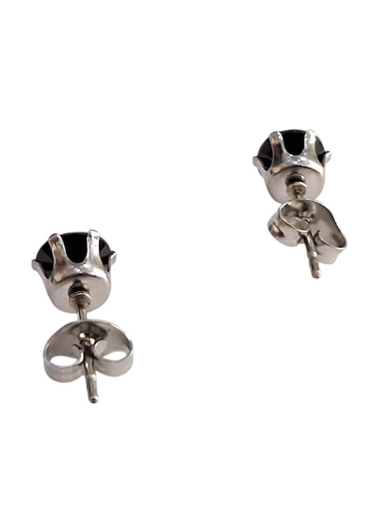 Kalliopi Silver Kalliopi Silver Ohrringe Aus Stahl Mit Steinen Schwarze