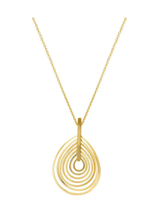 Tear Design Necklace Made of Gold Plated Silver