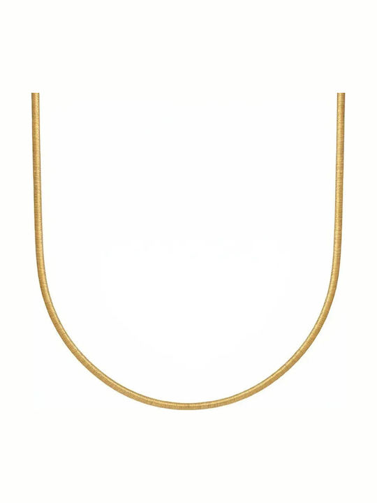 Snake Design Necklace Made of Gold Plated Silver