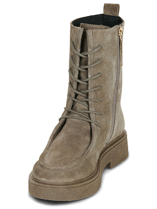Leather Women's Ankle Boots Brown