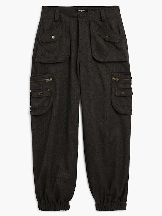 Pantaloni Dama Din Tesatura Maro