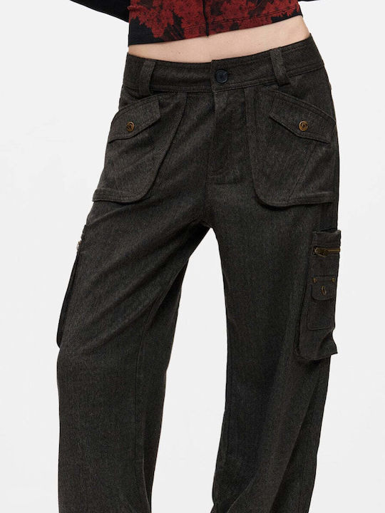 Pantaloni Dama Din Tesatura Maro
