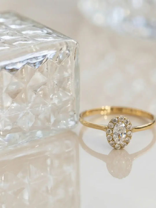 Women's Ring with Zircon from 9K Gold