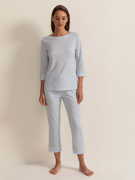 Sofiaman Bluza De Pijamale Dama De Iarnă Albastră