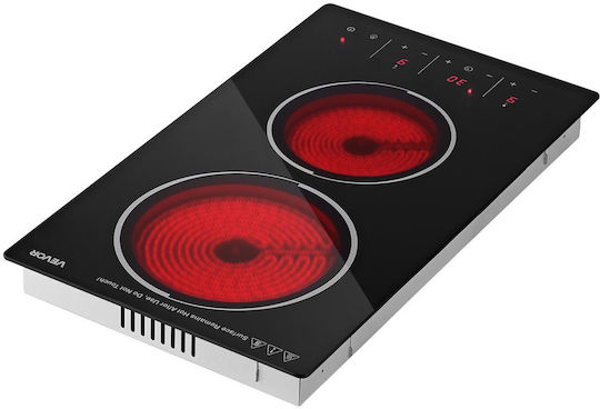 Domino Ceramic Autonomous Cooktop with Lock Mode 30x52cm
