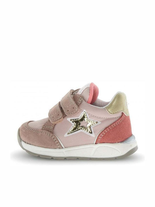 Kids Anatomic Sneakers With Hoop & Loop Closure Pink