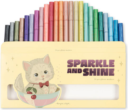 Konges Slojd Markere de pictură cu glitter set 24 culori