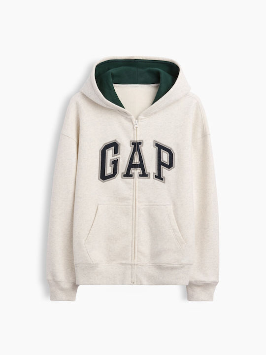 Kids Sweatshirt Cardigan With Hood And Pockets Pale Heather Grey