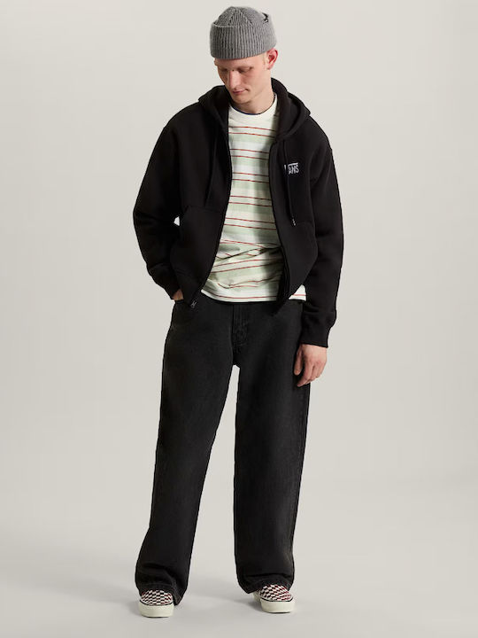 Stretch Logo Hooded Cardigan Black/white