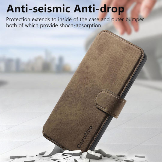 Caseneo Realme 16 Pro Plus 5g Θήκη Retro Leather Πορτοφόλι Brown