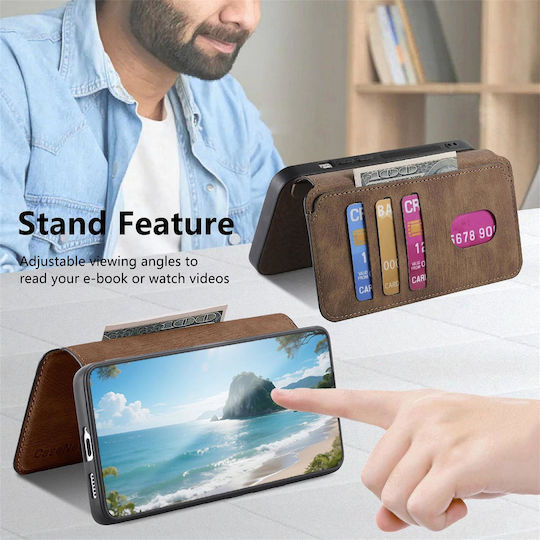 Caseneo Realme 16 Pro 5G Handyhülle Retro Leder Brieftasche Braune