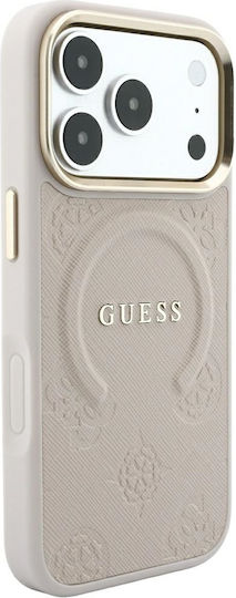 Case Guess Saffiano Peony & Ring Magsafe Iphone 18 Pro 17 Pro Pink