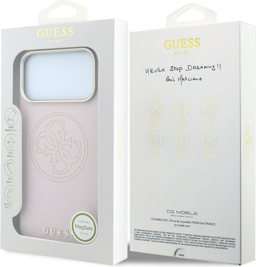 Калъф Guess Perforated 4g Gold Logo Magsafe Iphone 18 Pro 17 Pro Розов