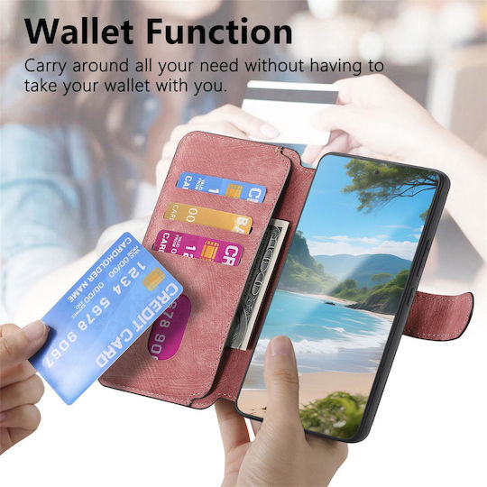 Caseneo Realme 16 Pro Plus 5g Θήκη Retro Leather Πορτοφόλι Pink