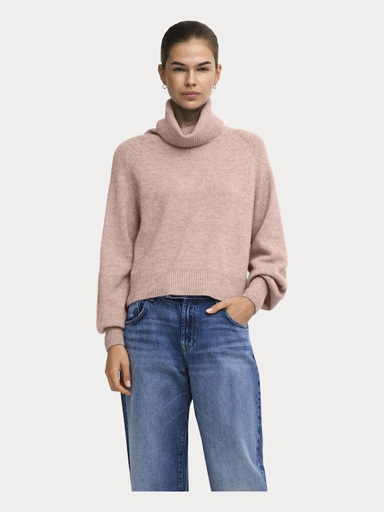 Damen Rollkragenpullover Rosa Smoke