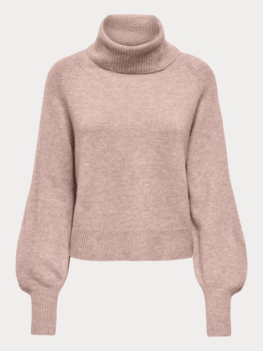 Damen Rollkragenpullover Rosa Smoke