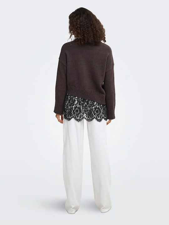 Damen Langärmeliges Brauner Pullover