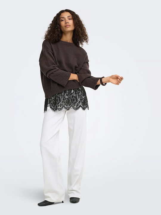 Damen Langärmeliges Brauner Pullover