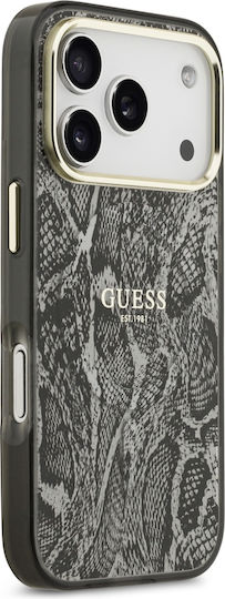 Guess Python Pattern Magsafe Калъф за iPhone 18 Pro 17 Pro Черен