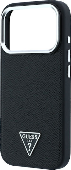 Калъф Guess Grained Triangle Logo Magsafe iPhone 18 Pro 17 Pro Черен