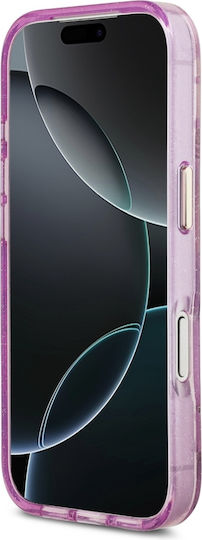 Guess Iml Glitter Flowers Triangle Magsafe Case Iphone 18 Pro 17 Pro Purple