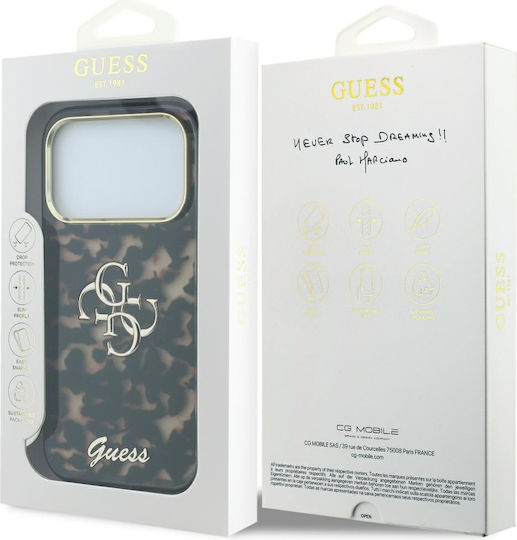 Guess Iml 4g Script Metal Logo Magsafe Case Iphone 18 Pro Burgundy 3666339655983