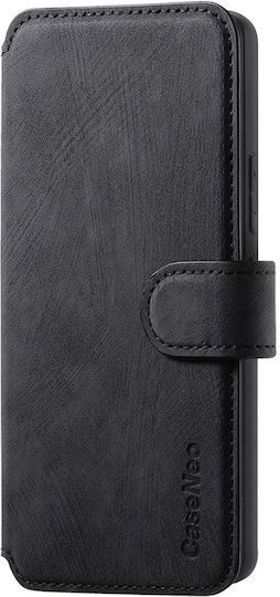 Caseneo Realme 16 Pro Plus 5G Handyhülle Retro Leder Brieftasche Schwarz