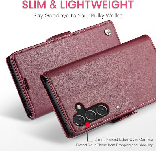 Caseme 023 Samsung Galaxy A16 5G RFID Wallet Leather Case Red