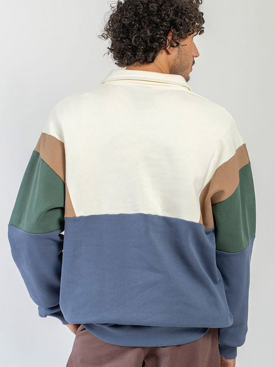 Polo Long Sleeve Blouse Ivory Brown Green Blue