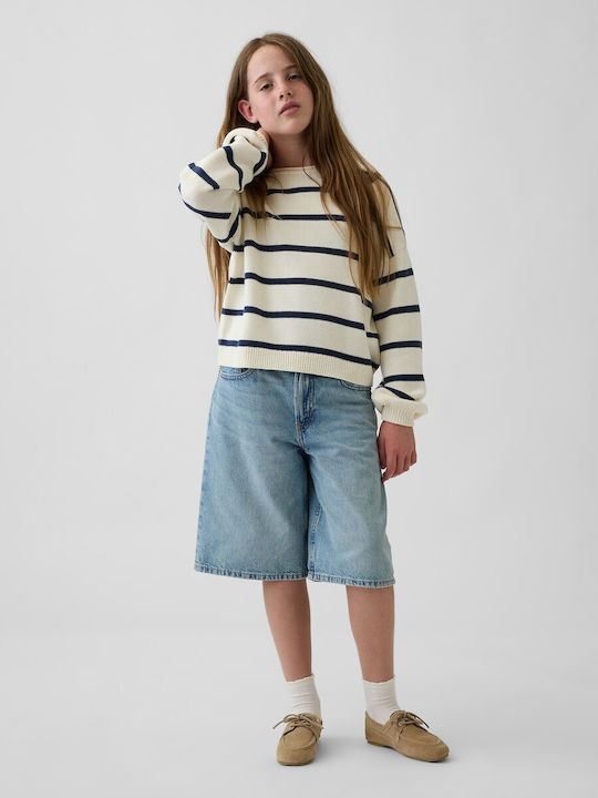 Kids Long-sleeved Sweater Ivory Frost Stripe
