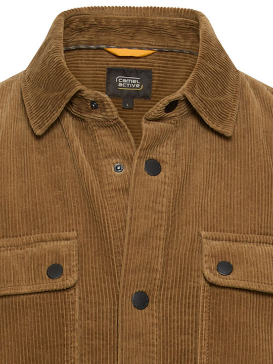 Long Sleeve Corduroy Overshirt Brown
