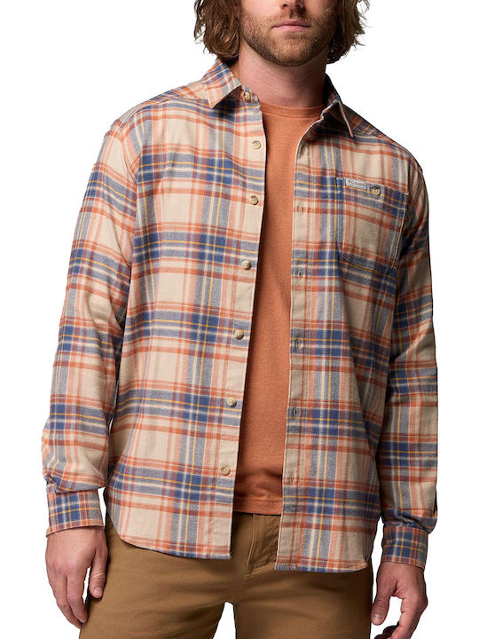 Cornell Woods Long Sleeve Flannel Shirt Orange