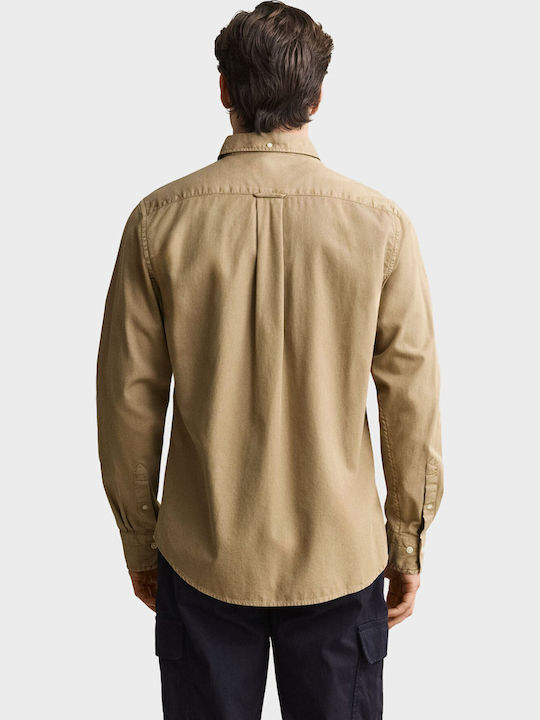 Long Sleeve Shirt in Regular Fit Beige