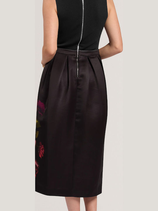 Ted Baker Rochie de vară Midi de Seară Satin Negru
