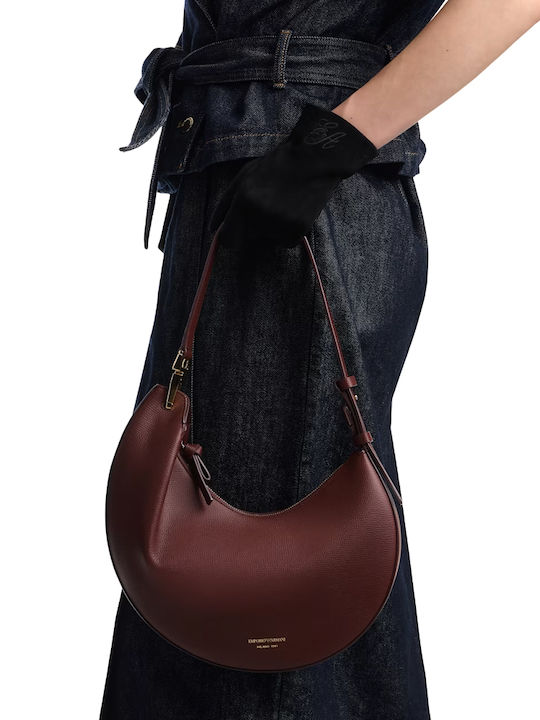 Leder Damen Hobo Tasche Wildleder Burgundisch