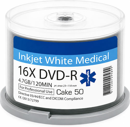 Traxdata Εγγράψιμα DVD-R 16x 4.7GB Cake Box 50τμχ