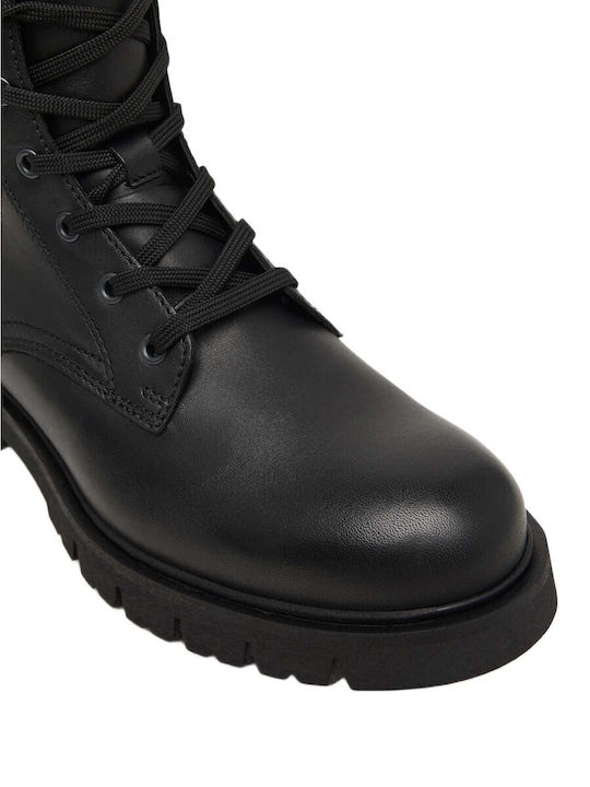 Leather Women's Ankle Boots Black
